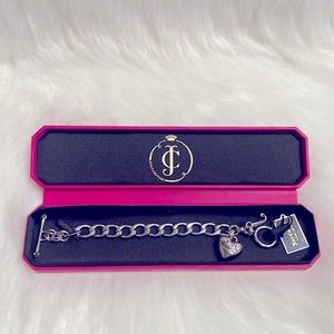 Juicy Couture Silver Bracelet with Heart Charm NWT Excellent Condition